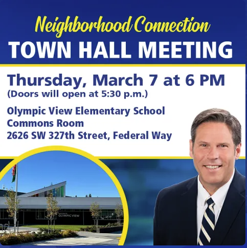 flyer for Neighborhood Connection/Town Hall Meeting
